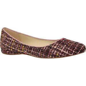Nine West Women's Pink Multi Leather Closed Pointed Toe Ballet Flats Shoes